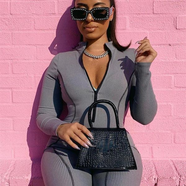 women's jumpsuits & rompers long sleeve high elastic fitness jumpsuit women solid zipper bodycon pencil casual tracksuit slim overalls, Black;white
women's jumpsuits & rompers long sleeve high elastic fitness jumpsuit women solid zipper bodycon pencil casual tracksuit slim overalls, Black;white