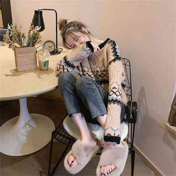 twisted sweater women's loose autumn and winter wear wild all-in-one pullover big lazy fashion japanese ins 210427, White;black
twisted sweater women's loose autumn and winter wear wild all-in-one pullover big lazy fashion japanese ins 210427, White;black