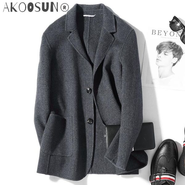 men's wool & blends akoosun 2021 coat korean double-sided woolen jacket overcoat mens coats and jackets gray d-19-00818-3 kj3013, Black
men's wool & blends akoosun 2021 coat korean double-sided woolen jacket overcoat mens coats and jackets gray d-19-00818-3 kj3013, Black