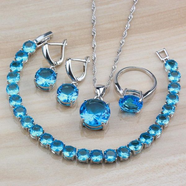 wedding jewelry sets cute 925 silver with natural crystal sky blue small round for women costume accessories and box, Slivery;golden
wedding jewelry sets cute 925 silver with natural crystal sky blue small round for women costume accessories and box, Slivery;golden