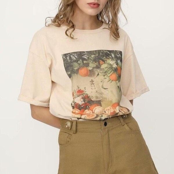 women's t-shirt vip hjn fruit orange vintage t shirt women summer fashion khaki t-shirts printed tee, White
women's t-shirt vip hjn fruit orange vintage t shirt women summer fashion khaki t-shirts printed tee, White
