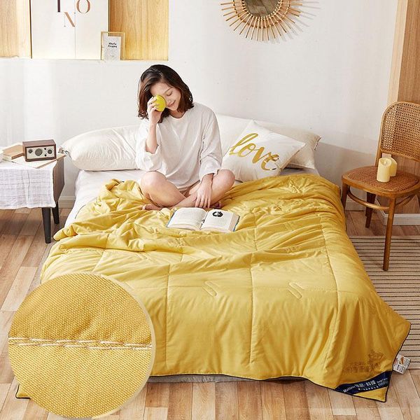comforters & sets bean fiber quilt thin summer blanket for bed comforter yellow gray bedspread twin king coverlet bedding cover
comforters & sets bean fiber quilt thin summer blanket for bed comforter yellow gray bedspread twin king coverlet bedding cover
