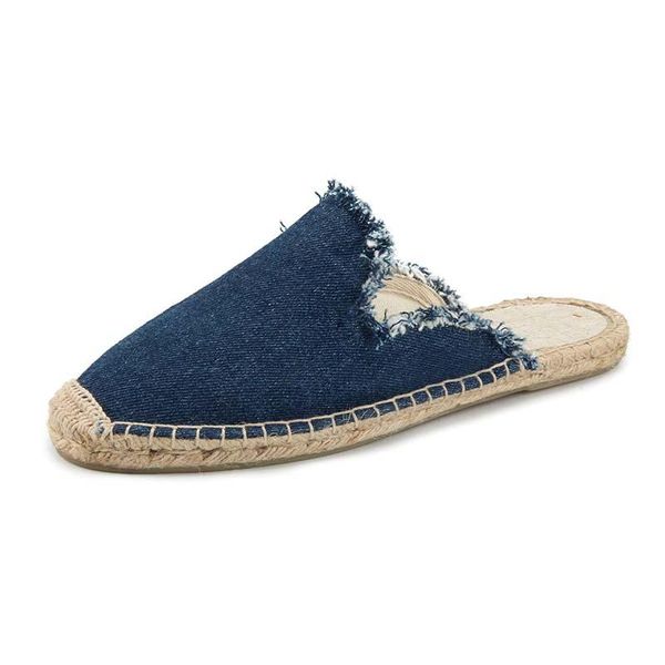 slippers women's spring solid color breathable linen canvas mule shoes, frayed edge outdoor flat espadrilles, Black
slippers women's spring solid color breathable linen canvas mule shoes, frayed edge outdoor flat espadrilles, Black