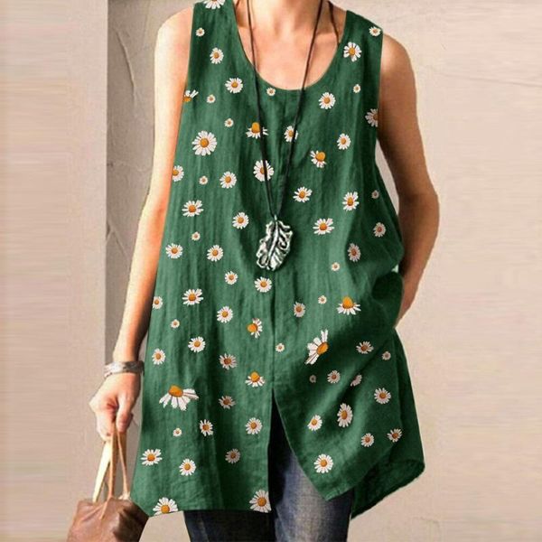 women's blouses & shirts plus size fashion daisy print blouse cotton linen loose casual summer ladies female women sleeveless blusa, White
women's blouses & shirts plus size fashion daisy print blouse cotton linen loose casual summer ladies female women sleeveless blusa, White