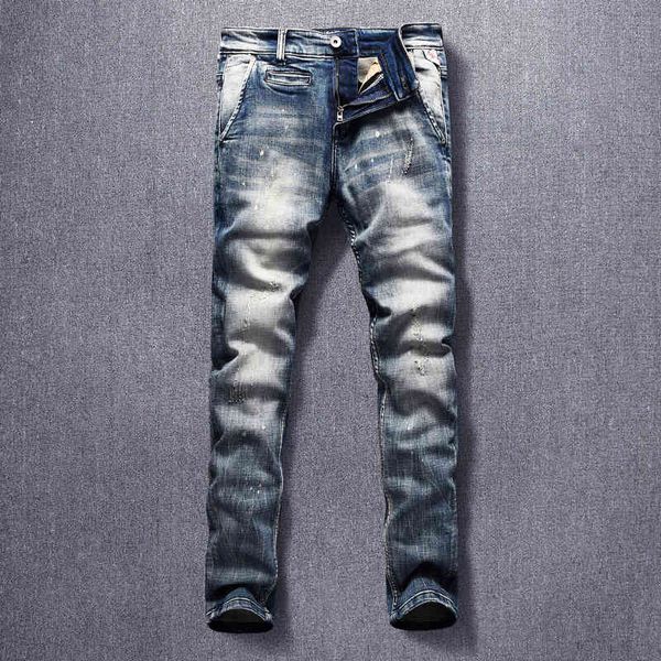 jeans italian style fashion men jeans elastic slim fit ripped casual denim pants retro vintage designer long trousers, Blue
jeans italian style fashion men jeans elastic slim fit ripped casual denim pants retro vintage designer long trousers, Blue