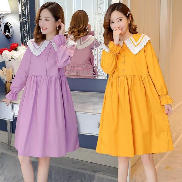537# maternity clothes spring autumn cotton button a line dress long sleeves loose stylish pregnant women mom dresses, White
537# maternity clothes spring autumn cotton button a line dress long sleeves loose stylish pregnant women mom dresses, White