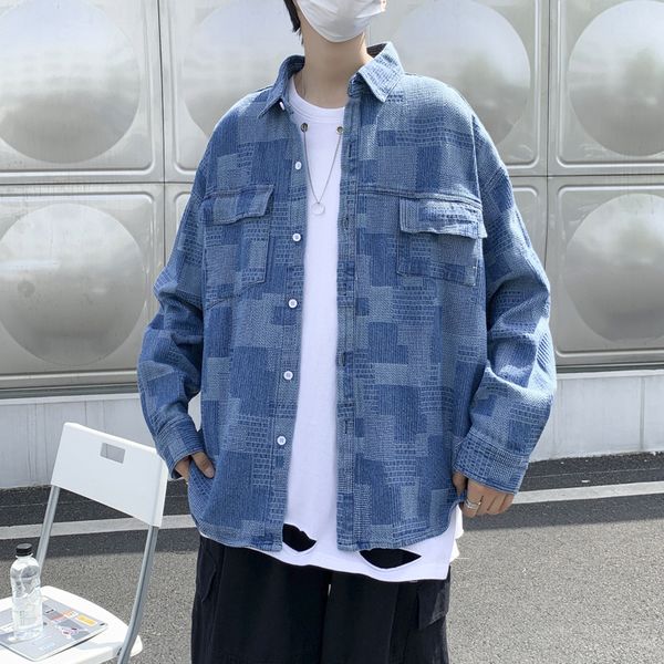 men's jackets retro plaid denim shirt loose long-sleeve male hong kong style spring autumn korean tooling harajuku jean coat 6mk0, Black;brown
men's jackets retro plaid denim shirt loose long-sleeve male hong kong style spring autumn korean tooling harajuku jean coat 6mk0, Black;brown