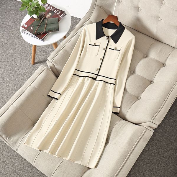 casual dresses fall winter long sleeve lapel neck black contrast color knitted panelled buttons knee-length dress elegant nn052010277 gcgg, Black;gray
casual dresses fall winter long sleeve lapel neck black contrast color knitted panelled buttons knee-length dress elegant nn052010277 gcgg, Black;gray