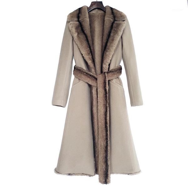 women's fur & faux women jacket x-long 2021 woolen coat casual winter outwear mink ladies parka thick warm overcoat with belt, Black
women's fur & faux women jacket x-long 2021 woolen coat casual winter outwear mink ladies parka thick warm overcoat with belt, Black