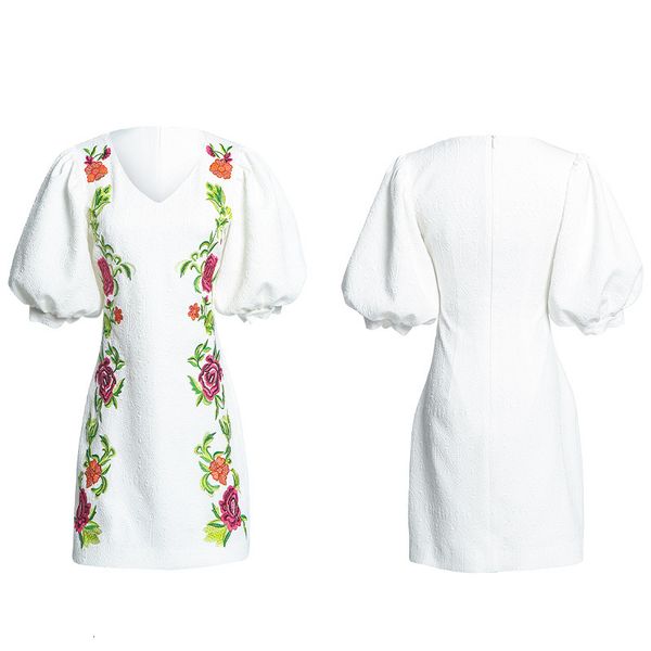 casual dresses designer brand luxury rose floral embroidery white mini puff sleeve v-neck dress clothes party vestidos u0ny, Black;gray
casual dresses designer brand luxury rose floral embroidery white mini puff sleeve v-neck dress clothes party vestidos u0ny, Black;gray