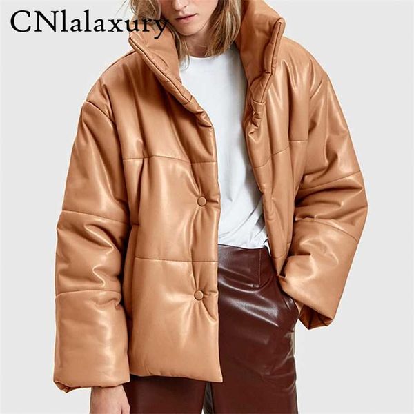 cnlalaxury solid pu leather parkas women fashion coats elegant thick cotton jackets female ladies outwear 211215, Black
cnlalaxury solid pu leather parkas women fashion coats elegant thick cotton jackets female ladies outwear 211215, Black
