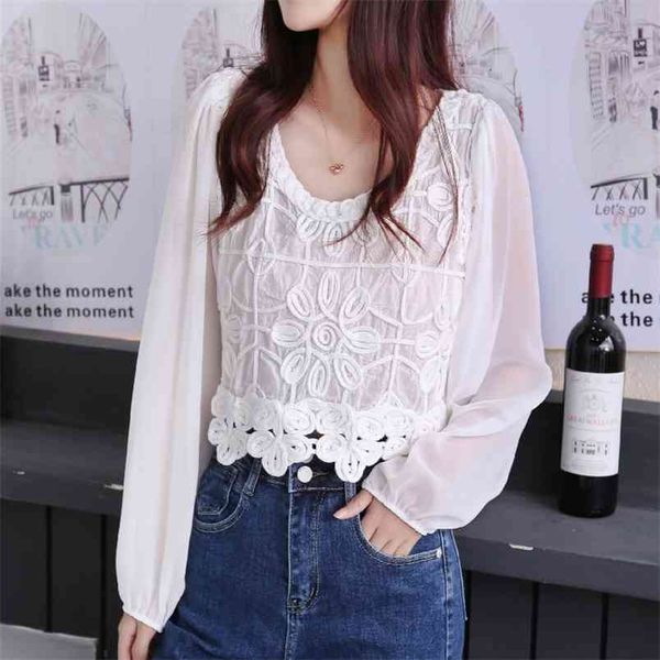white blouse summer french hook flower hollow o-neck women long sleeve chiffon shirt elegant apricot 14124 210421
white blouse summer french hook flower hollow o-neck women long sleeve chiffon shirt elegant apricot 14124 210421