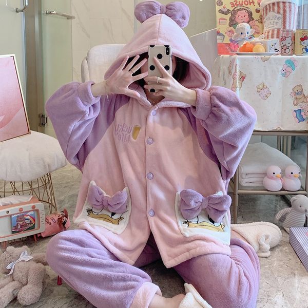 sleepwear pajamas women 2021 winter plus size flannel pyjamas fashion home wear cartoon hooded nightgown coral velvet cardigan, Black;red
sleepwear pajamas women 2021 winter plus size flannel pyjamas fashion home wear cartoon hooded nightgown coral velvet cardigan, Black;red