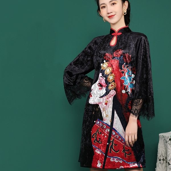 modern chinese dress qipao velvet cheongsam qi pao spring autumn robe vintage femme gothic clothes woman oriental dress 10022, Red
modern chinese dress qipao velvet cheongsam qi pao spring autumn robe vintage femme gothic clothes woman oriental dress 10022, Red