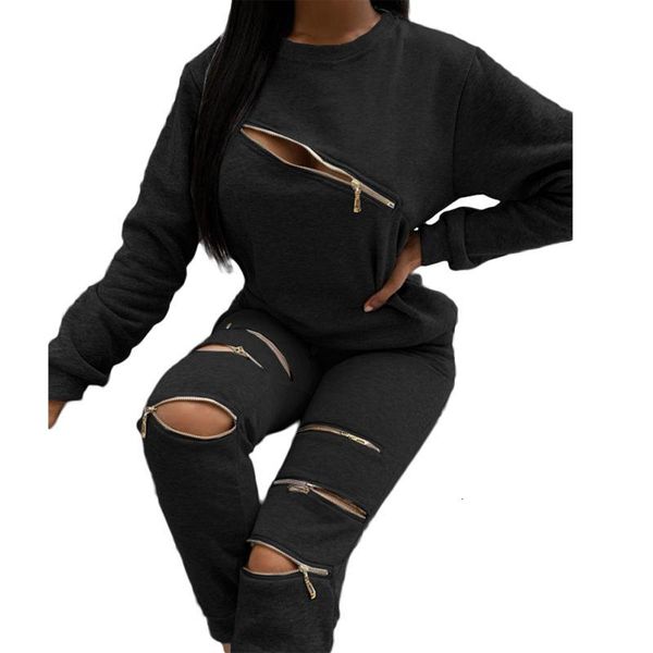 women's tracksuits women casual 2pc outfit set long sleeve zipper long pants solid zipper hole decoration o-collar pullover for lady f, Gray
women's tracksuits women casual 2pc outfit set long sleeve zipper long pants solid zipper hole decoration o-collar pullover for lady f, Gray