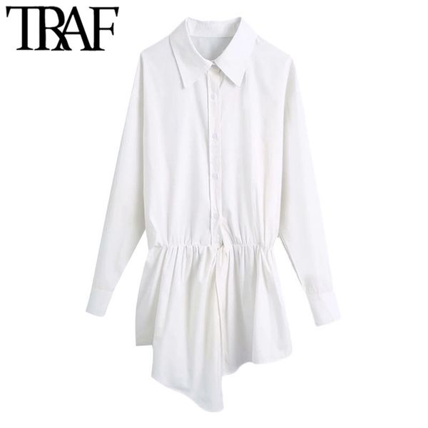 women fashion pleated asymmetry blouses vintage long sleeve button-up female shirts blusas chic 210507, White
women fashion pleated asymmetry blouses vintage long sleeve button-up female shirts blusas chic 210507, White