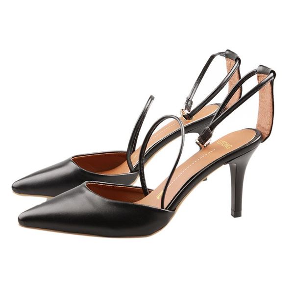 sandals lady spring wild celebrity fashion thin heeled high-heeled pointed korean straight buckle shoes, Black
sandals lady spring wild celebrity fashion thin heeled high-heeled pointed korean straight buckle shoes, Black