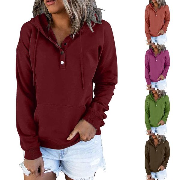 women's hoodies & sweatshirts pullovers for womens button down solid color drawstring hooded pocket long sleeve v neck outwear t6, Black
women's hoodies & sweatshirts pullovers for womens button down solid color drawstring hooded pocket long sleeve v neck outwear t6, Black