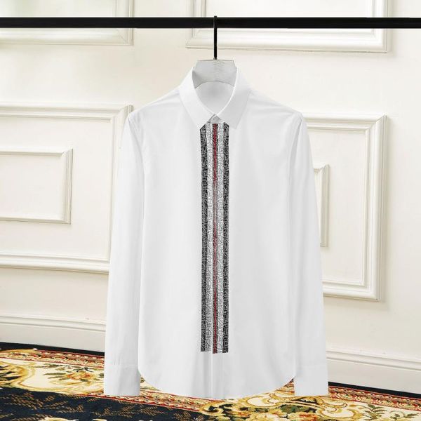 men's casual shirts brand striped men long sleeve slim fit shirt social party clothing business formal dress chemise homme, White;black
men's casual shirts brand striped men long sleeve slim fit shirt social party clothing business formal dress chemise homme, White;black