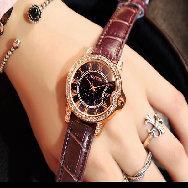 luxury women watch fashion diamond gold genuine leather women's quartz wrist ladies dress clock relogio masculino wristwatches, Slivery;brown
luxury women watch fashion diamond gold genuine leather women's quartz wrist ladies dress clock relogio masculino wristwatches, Slivery;brown