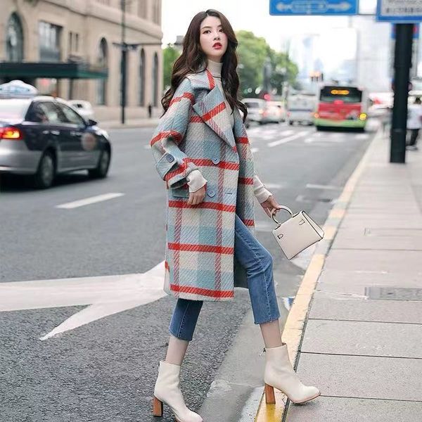 women's wool & blends wool coat medium length loose on the knee houndstooth autumn and winter fashion small fragrance temperament rsex, Black
women's wool & blends wool coat medium length loose on the knee houndstooth autumn and winter fashion small fragrance temperament rsex, Black