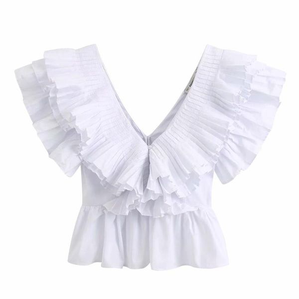 women's blouses & shirts women solid v neck pleated ruffles casual white smock blouse ladies chic butterfly sleeve poplin femininas shi
women's blouses & shirts women solid v neck pleated ruffles casual white smock blouse ladies chic butterfly sleeve poplin femininas shi