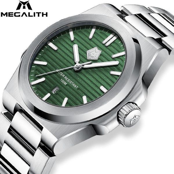 wristwatches megalith quartz watches for men fashion brand daily waterproof analog watch clock casual silver green steel wrist, Slivery;brown
wristwatches megalith quartz watches for men fashion brand daily waterproof analog watch clock casual silver green steel wrist, Slivery;brown