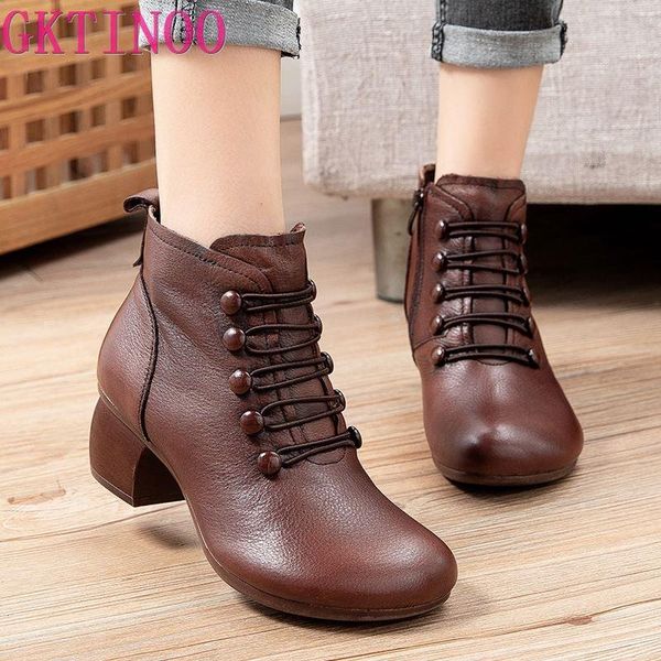 boots gktinoo spring autumn women genuine leather thick heels ankle for shoes retro handmade zipper short, Black
boots gktinoo spring autumn women genuine leather thick heels ankle for shoes retro handmade zipper short, Black