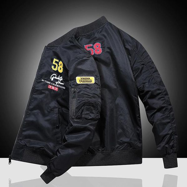 Fashion Jacket 2021 Spring Men's Embroidered Solid Tough Long Sleeve Casual Flying, Black
Fashion Jacket 2021 Spring Men's Embroidered Solid Tough Long Sleeve Casual Flying, Black