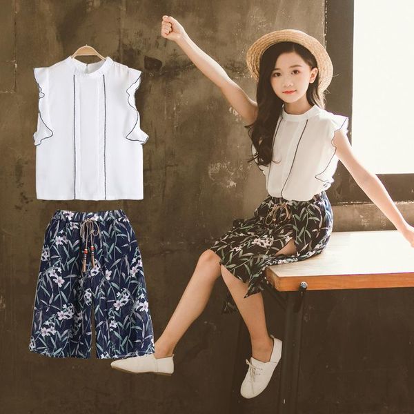 clothing sets summer set for girls floral suit sleeveless children clothes holiday teen t-shirt and pant, White
clothing sets summer set for girls floral suit sleeveless children clothes holiday teen t-shirt and pant, White