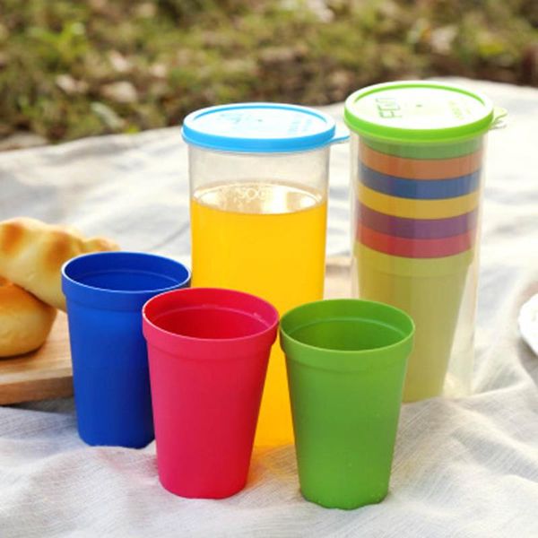 7pcs/set portable rainbow suit cup picnic tourism plastic coffee household cups color random & saucers
7pcs/set portable rainbow suit cup picnic tourism plastic coffee household cups color random & saucers