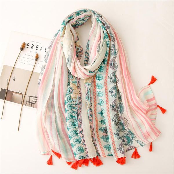 scarves the four seasons soft cotton and linen scarf women's striped flower color matching travel sunscreen shawl all-match, Blue;gray
scarves the four seasons soft cotton and linen scarf women's striped flower color matching travel sunscreen shawl all-match, Blue;gray