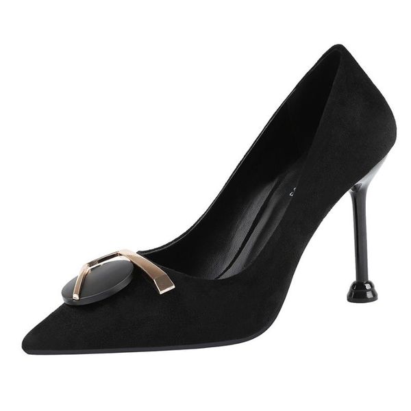 dress shoes korean style fashion pointed shallow mouth high heels suede thin women's single stiletto all-match, Black
dress shoes korean style fashion pointed shallow mouth high heels suede thin women's single stiletto all-match, Black