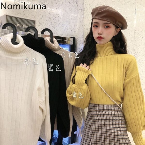 nomikuma sweet turtleneck sweaters autumn arrival solid color long sleeve sueter femme stylish all-match pullover jumpers 210514, White;black
nomikuma sweet turtleneck sweaters autumn arrival solid color long sleeve sueter femme stylish all-match pullover jumpers 210514, White;black