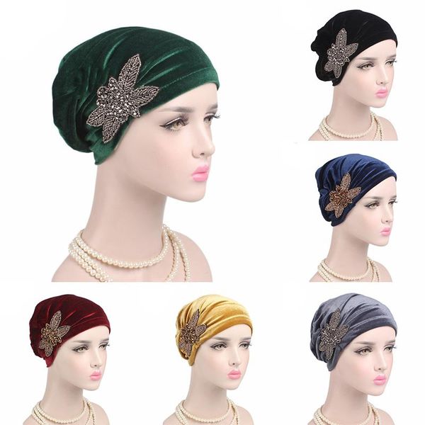 beanie/skull caps soft velvet turban hat muslim india cap elegant beaded flower beanie chemo for cancer hair loss ladies turbante, Blue;gray
beanie/skull caps soft velvet turban hat muslim india cap elegant beaded flower beanie chemo for cancer hair loss ladies turbante, Blue;gray