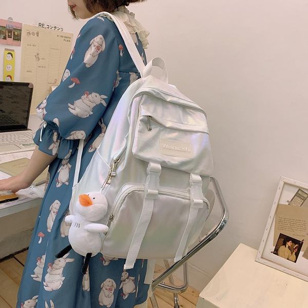 backpack pearlescent laser women's large-capacity school bags for girls female korean harajuku high student 2021
backpack pearlescent laser women's large-capacity school bags for girls female korean harajuku high student 2021
