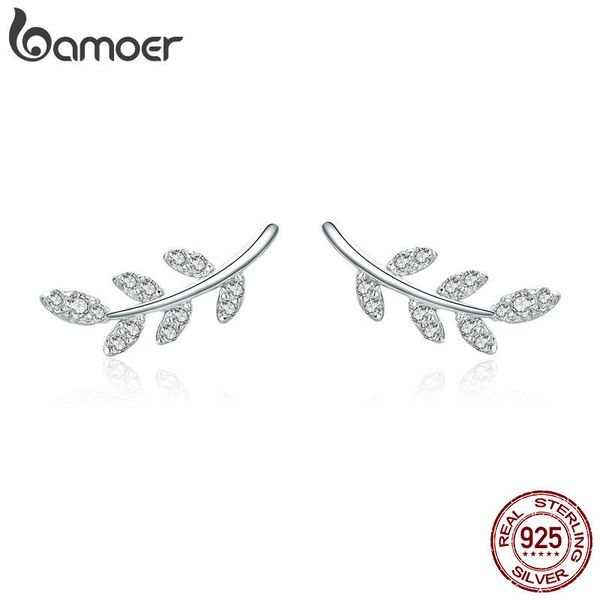 bamoer authentic 925 sterling silver spring leaf leaves clear cz zircon stud for women fashion earrings jewelry bse031, Golden
bamoer authentic 925 sterling silver spring leaf leaves clear cz zircon stud for women fashion earrings jewelry bse031, Golden