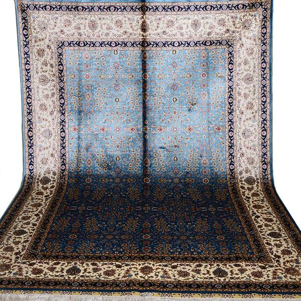 carpets fangcun 6'x9' blue persian-style hand-knotted silk carpet use for office or living room
carpets fangcun 6'x9' blue persian-style hand-knotted silk carpet use for office or living room