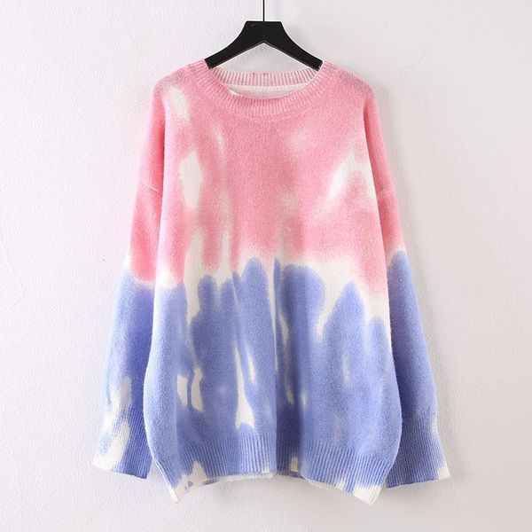 h.sa korean fashion pink women sweaters tie dye jumper and pullovers patchwork casual knitwear pull jumpers kawaii christmas, White;black
h.sa korean fashion pink women sweaters tie dye jumper and pullovers patchwork casual knitwear pull jumpers kawaii christmas, White;black