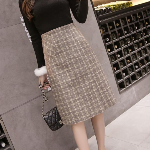 skirts hanyiren women high waist woolen plaid midi skirt 2021 autumn winter elegant fashion zipper back office ladyl wear, Black
skirts hanyiren women high waist woolen plaid midi skirt 2021 autumn winter elegant fashion zipper back office ladyl wear, Black