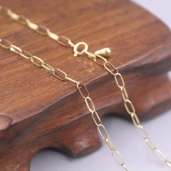chains real pure 18k yellow gold chain 2.2mm long oval link necklace for women lucky gift 2.1g/ 44cm, Silver
chains real pure 18k yellow gold chain 2.2mm long oval link necklace for women lucky gift 2.1g/ 44cm, Silver