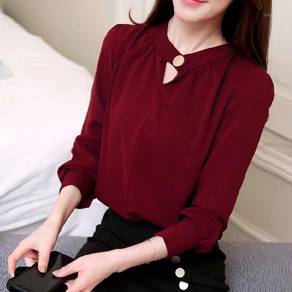 women and blouses spring long sleeve chiffon blouse casual v-neck solid office shirts for ladies blusas femme women's &, White
women and blouses spring long sleeve chiffon blouse casual v-neck solid office shirts for ladies blusas femme women's &, White