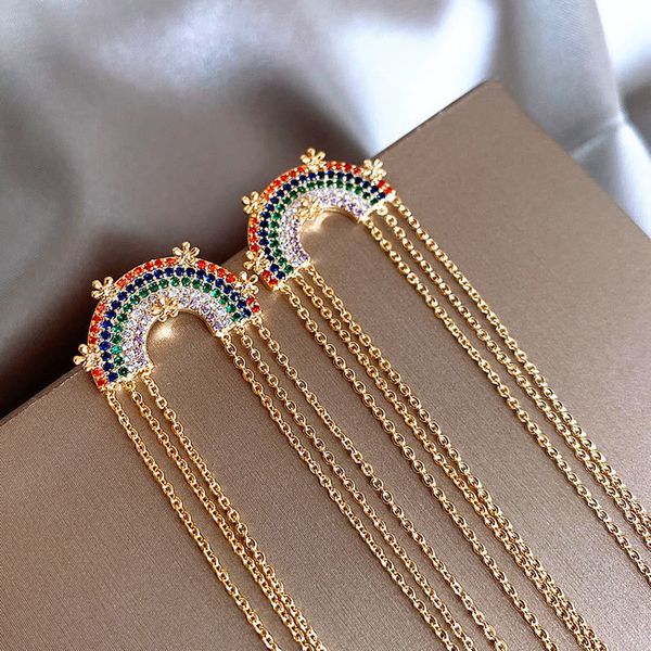 needle s925 silver korean earrings seven rainbow earrings tassels exaggerated personality niche net red female, Golden
needle s925 silver korean earrings seven rainbow earrings tassels exaggerated personality niche net red female, Golden