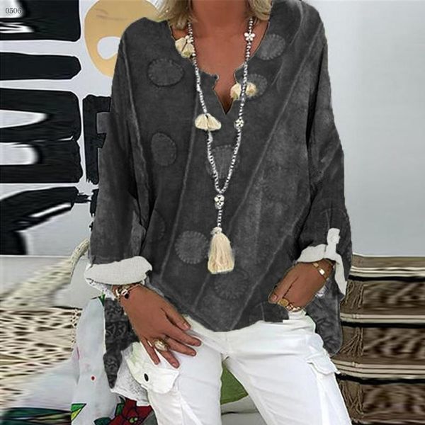 women's blouses & shirts plus size women linen cotton long sleeve print turn down collar tunic beach t-shirts loose v-neck poleras, White
women's blouses & shirts plus size women linen cotton long sleeve print turn down collar tunic beach t-shirts loose v-neck poleras, White