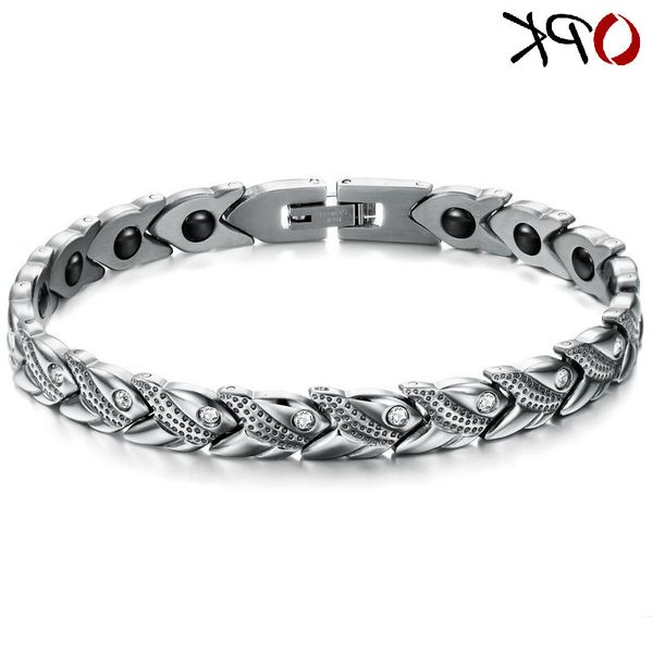fashion jewelry with magnetic health steel chain titanium steel trend bracelet, Black
fashion jewelry with magnetic health steel chain titanium steel trend bracelet, Black