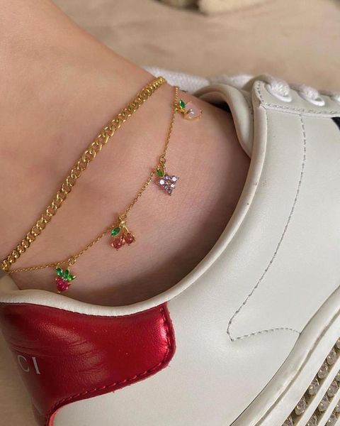 anklets zovoli 2pcs cherry crystal anklet set for women gold chain fruit pendant bracelet fashion foot jewelry accessories gift, Red;blue
anklets zovoli 2pcs cherry crystal anklet set for women gold chain fruit pendant bracelet fashion foot jewelry accessories gift, Red;blue