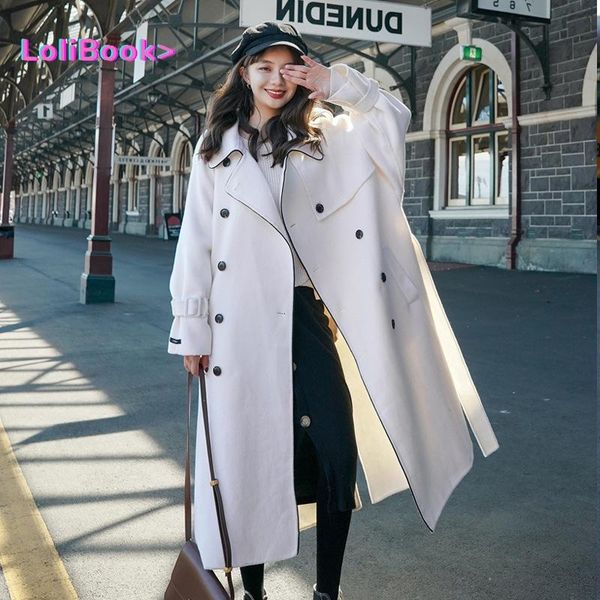 women's wool & blends lolibook women autumn winter double breasted long woolen coat ladies elegant vintage loose chic over knee jacket, Black
women's wool & blends lolibook women autumn winter double breasted long woolen coat ladies elegant vintage loose chic over knee jacket, Black