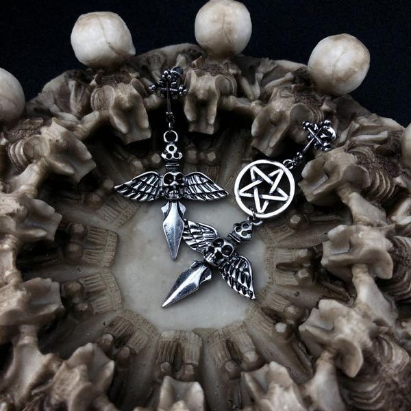 dangle & chandelier halloween sword earrings for women man wing skull earring punk goth jewlery cosplay accessories asymmetric vge008, Silver
dangle & chandelier halloween sword earrings for women man wing skull earring punk goth jewlery cosplay accessories asymmetric vge008, Silver
