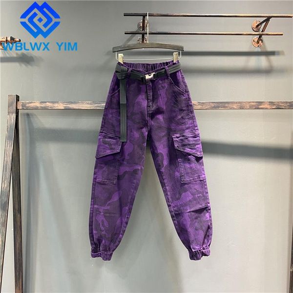 women's jeans high waist women pocket fashion casual denim harem pants female loose elastic autumn long trouser with belt, Blue
women's jeans high waist women pocket fashion casual denim harem pants female loose elastic autumn long trouser with belt, Blue