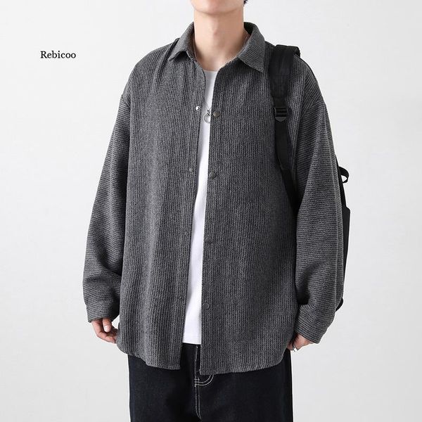 men's casual shirts 2021 autumn harajuku shirt streetwear thick button long-sleeved retro korean fashion clothing, White;black
men's casual shirts 2021 autumn harajuku shirt streetwear thick button long-sleeved retro korean fashion clothing, White;black